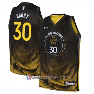 Maillot Enfant Golden State Warriors Stephen Curry NO 30 Ville 2022-23 Noir