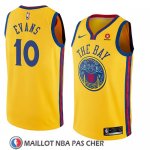 Maillot Golden State Warriors Jacob Evans No 10 Ciudad 2018-19 Jaune