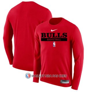 Maillot Manches Longues Chicago Bulls Practice Performance 2022-23 Rouge