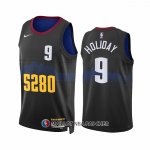 Maillot Denver Nuggets Justin Holiday NO 9 Ville 2023-24 Noir