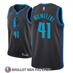 Maillot Dallas Mavericks Dirk Nowitzki No 41 Ciudad 2018-19 Bleu