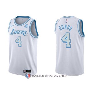 Maillot Los Angeles Lakers Rajon Rondo NO 4 Ville 2021-22 Blanc