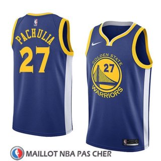 Maillot Golden State Warriors Zaza Pachulia No 27 Icon 2018 Bleu