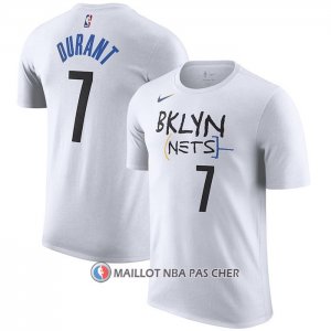 Maillot Manche Courte Brooklyn Nets Kevin Durant Ville 2022-23 Blanc