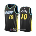 Maillot Indiana Pacers Kendall Brown NO 10 Ville 2023-24 Noir