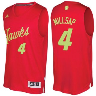 Maillot Navidad 2016 Paul Millsap Hawks 4 Rouge