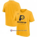 Maillot Manche Courte Indiana Pacers 2024 NBA Playoffs Mantra Or