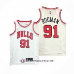 Maillot Chicago Bulls Dennis Rodman NO 91 Association 2021 Blanc