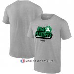 Maillot Manche Courte Boston Celtics 2024 NBA Playoffs Gris