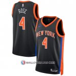 Maillot New York Knicks Derrick Rose NO 4 Ville 2022-23 Noir