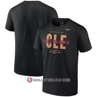 Maillot Manche Courte Cleveland Cavaliers 2023 NBA Playoffs Jump Ball Noir