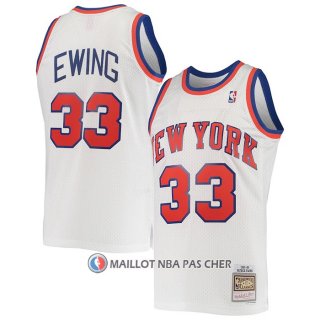 Maillot New York Knicks Patrick Ewing NO 33 Mitchell & Ness 1985-86 Blanc