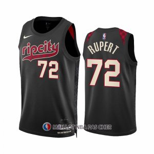Maillot Portland Trail Blazers Rayan Rupert NO 72 Ville 2023-24 Noir