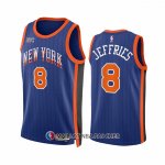 Maillot New York Knicks Daquan Jeffries NO 8 Ville 2023-24 Bleu