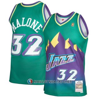 Maillot Utah Jazz Karl Malone NO 32 Mitchell & Ness 1996-97 Vert