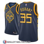 Maillot Golden State Warriors Kevin Durant No 35 Ciudad 2018-19 Bleu