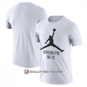 Maillot Manche Courte Brooklyn Nets Essential Jumpman Blanc