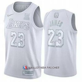 Maillot Los Angeles Lakers LeBron James NO 23 MVP Blanc