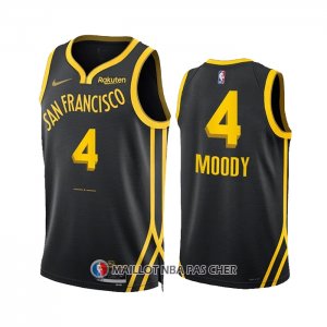 Maillot Golden State Warriors Moses Moody NO 4 Ville 2023-24 Noir