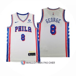 Maillot Philadelphia 76ers Paul George NO 8 Association 2024-25 Blanc