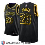 Maillot Enfant Los Angeles Lakers Lebron James No 23 Ciudad 2017-18 Noir
