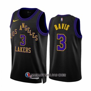 Maillot Los Angeles Lakers Anthony Davis NO 3 Ville 2023-24 Noir