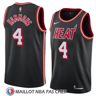 Maillot Miami Heat Aj Hammons No 4 Classic 2018 Noir