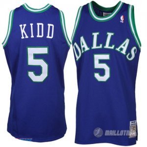 Maillot Dallas Mavericks retro Kidd #5 Bleu