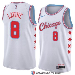 Maillot Chicago Bulls Zach Lavine Ville 2018 Blanc