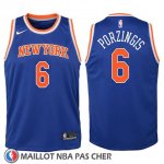 Maillot Enfant New York Knicks Kristaps Porzingis No 6 2017-18 Bleu