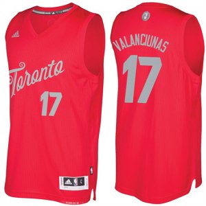 Maillot Navidad 2016 Jonas Valanciunas Raptors 17 Rouge