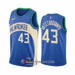Maillot Milwaukee Bucks Thanasis Antetokounmpo NO 43 Ville 2023-24 Bleu