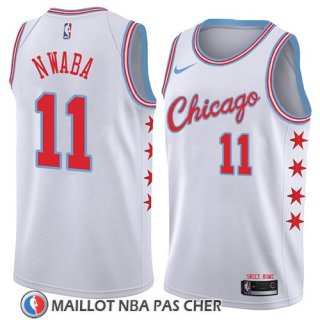 Maillot Chicago Bulls David Nwaba No 11 Ciudad 2018 Blanc