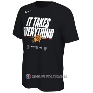 Maillot Manche Courte Phoenix Suns 2024 NBA Playoffs Mantra Noir