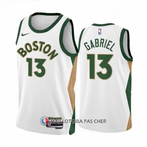 Maillot Boston Celtics Wenyen Gabriel NO 13 Ville 2023-24 Blanc  Maillot Boston Celtics Wenyen Gabriel NO 13 Ville 2023-24 Blanc