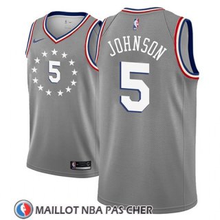 Maillot Philadelphia 76ers Amir Johnson No 5 Ciudad 2018-19 Gris