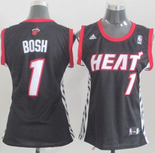 Maillot Femme de Bosh Miami Heat #1 Noir