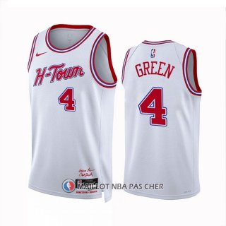Maillot Houston Rockets Jalen Green NO 4 Ville 2023-24 Blanc