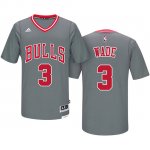 Maillot Manga Cort Dwyane Wade Bulls 3 Gris