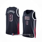 Maillot USA 2024 Kawhi Leonard NO 8 Bleu1