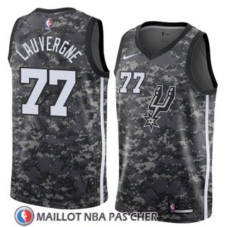 Maillot San Antonio Spurs Joffrey Lauvergne No 77 Ciudad 2018 Gris