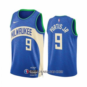 Maillot Milwaukee Bucks Bobby Portis NO 9 Ville 2023-24 Bleu