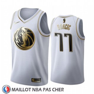 Maillot Golden Edition Dallas Mavericks Luka Doncic 2019-20 Blanc
