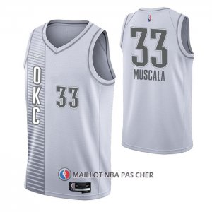 Maillot Oklahoma City Thunder Mike Muscala NO 33 Ville 2021-22 Blanc