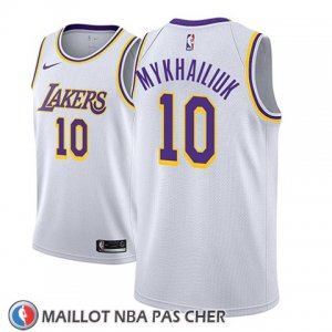 Maillot Los Angeles Lakers Sviatoslav Mykhailiuk No 10 Association 2018-19 Blanc