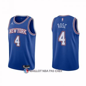 Maillot New York Knicks Derrick Rose NO 4 Statement 2020-21 Bleu