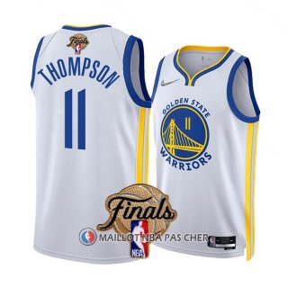 Maillot Golden State Warriors Klay Thompson NO 11 Association 2022 NBA Finals Blanc