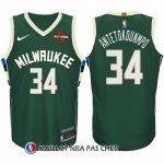 Maillot Milwaukee Bucks Giannis Antetokounmpo 34 2017-18 Vert