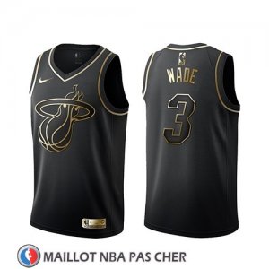 Maillot Golden Edition Miami Heat Dwyane Wade Noir