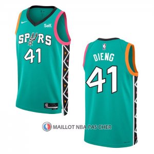 Maillot San Antonio Spurs Gorgui Dieng NO 41 Ville 2022-23 Vert